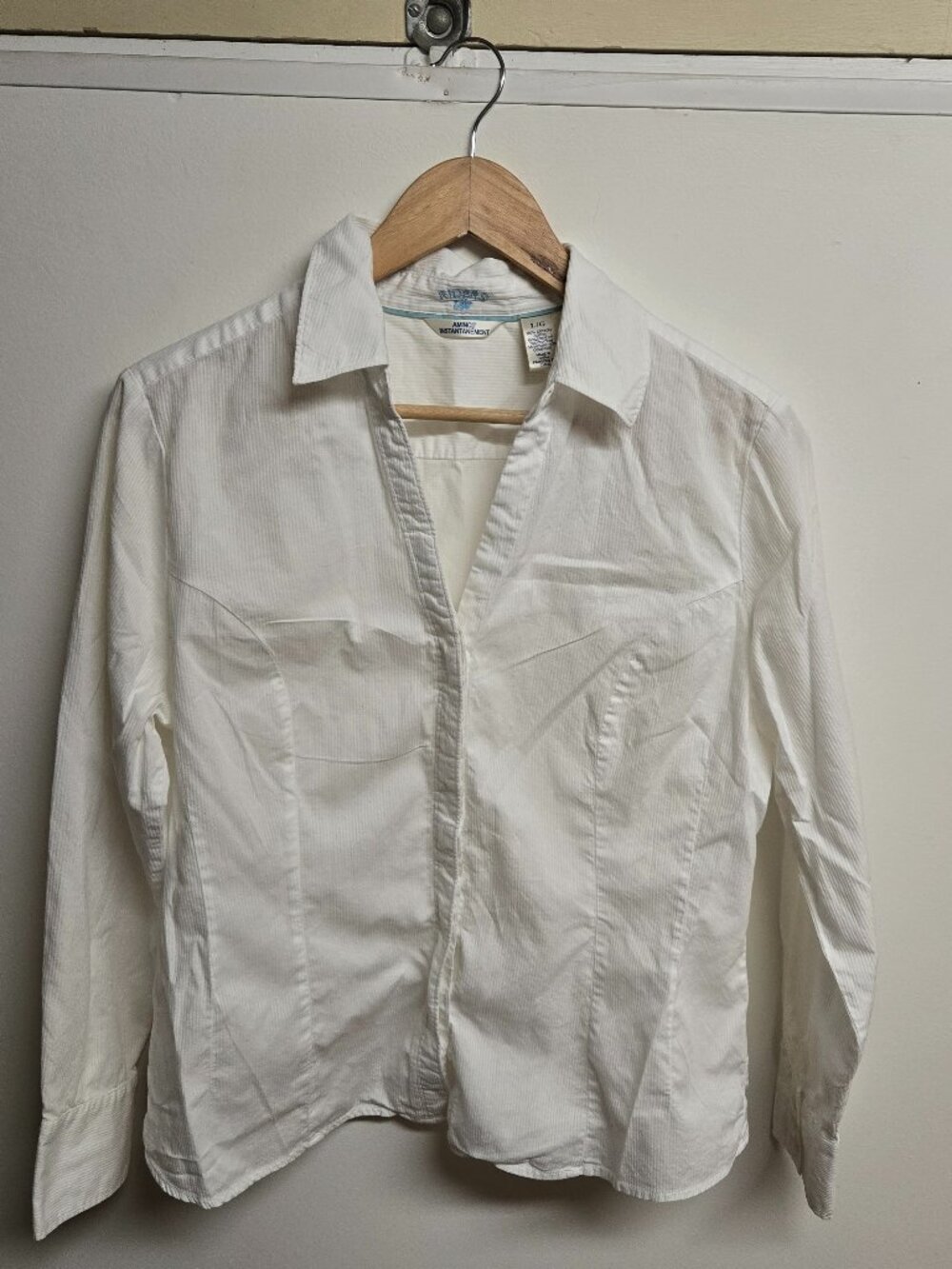 Large Lee Ribbed White Shirt (21" PTP)